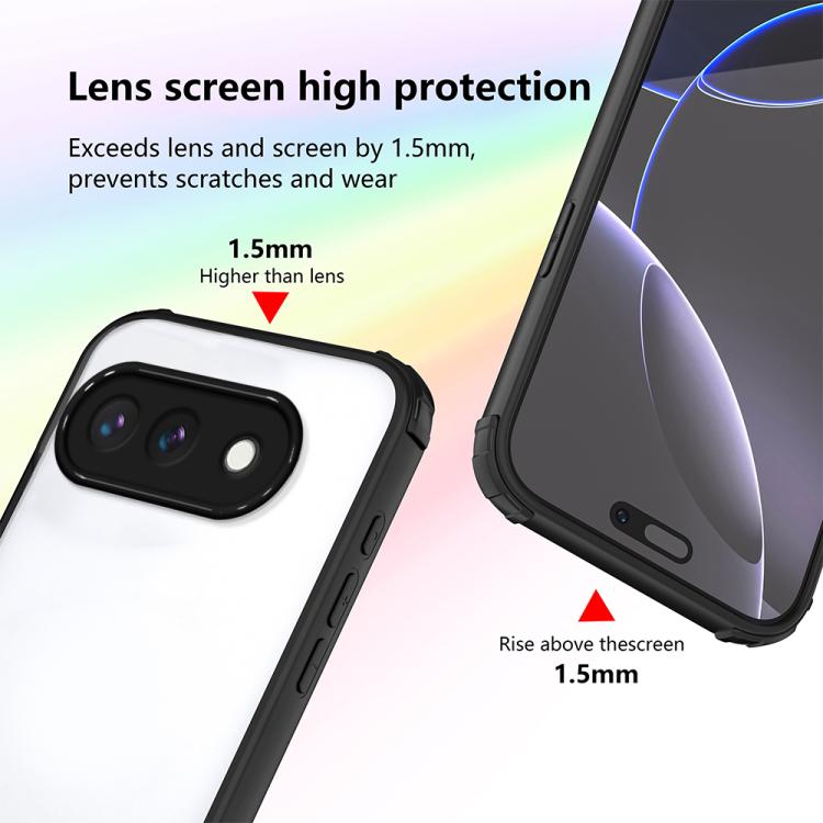 For Google Pixel 9a Four Corners Shield Shockproof TPU Hybrid PC Phone Case