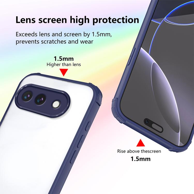 For Google Pixel 9a Four Corners Shield Shockproof TPU Hybrid PC Phone Case