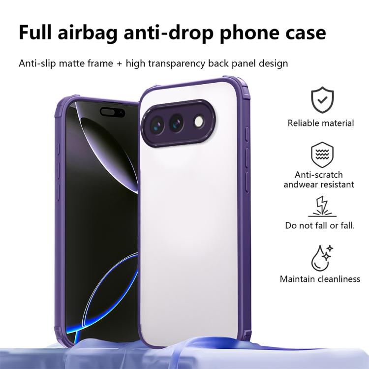 For Google Pixel 9a Four Corners Shield Shockproof TPU Hybrid PC Phone Case
