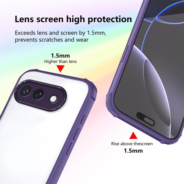 For Google Pixel 9a Four Corners Shield Shockproof TPU Hybrid PC Phone Case