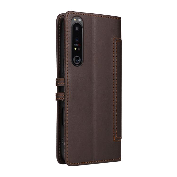 For Sony Xperia 1 IV Stitched Magnetic Buckle Leather Phone Case