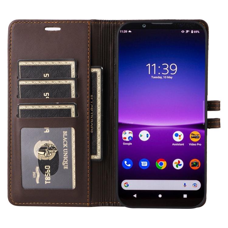 For Sony Xperia 1 IV Stitched Magnetic Buckle Leather Phone Case