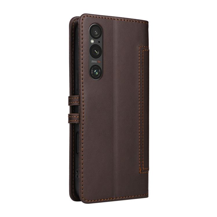 For Sony Xperia 1 V Stitched Magnetic Buckle Leather Phone Case