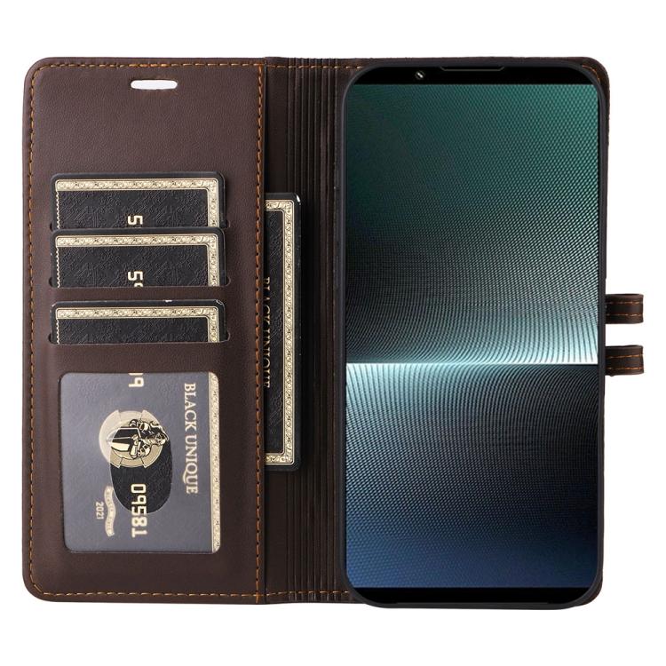 For Sony Xperia 1 V Stitched Magnetic Buckle Leather Phone Case