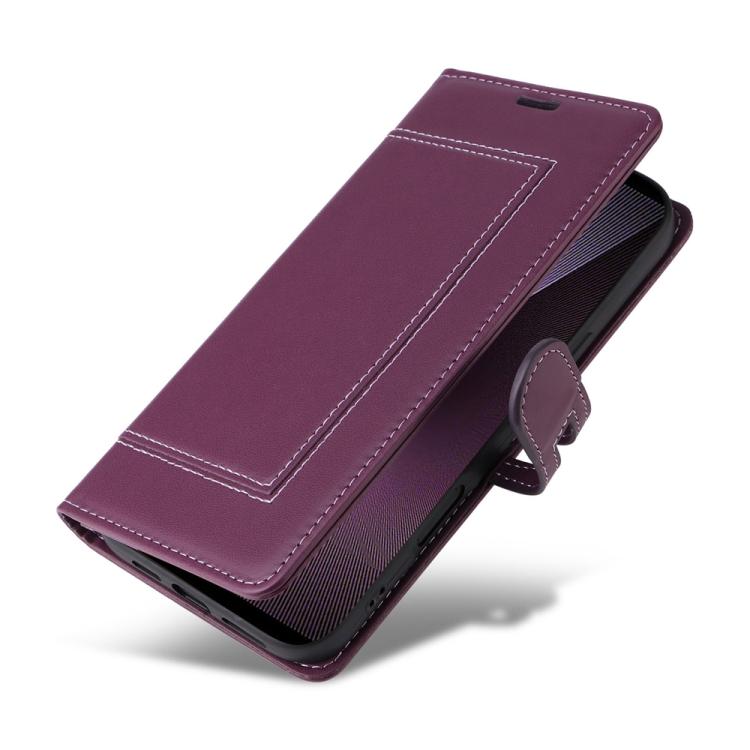 For Sony Xperia 1 VII Stitched Magnetic Buckle Leather Phone Case