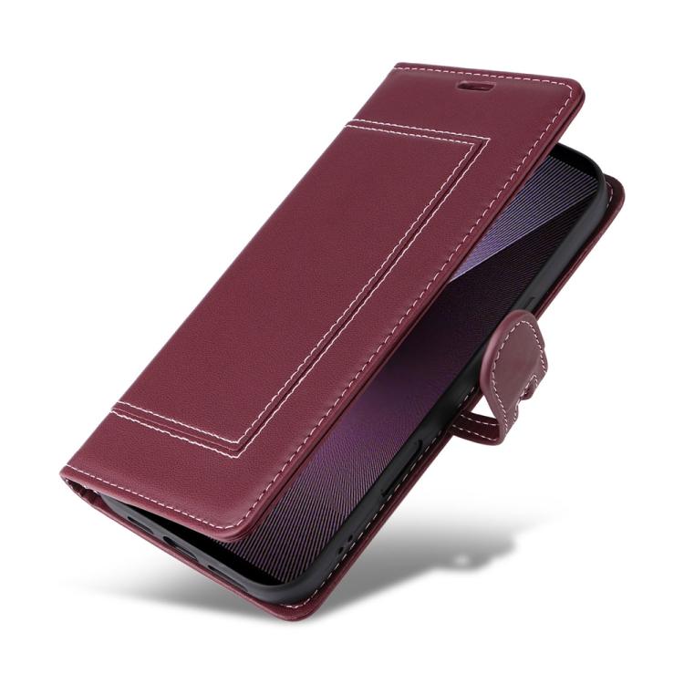 For Sony Xperia 1 VII Stitched Magnetic Buckle Leather Phone Case