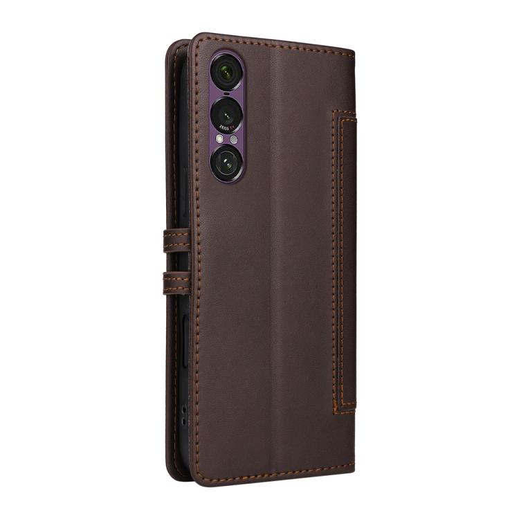 For Sony Xperia 1 VII Stitched Magnetic Buckle Leather Phone Case