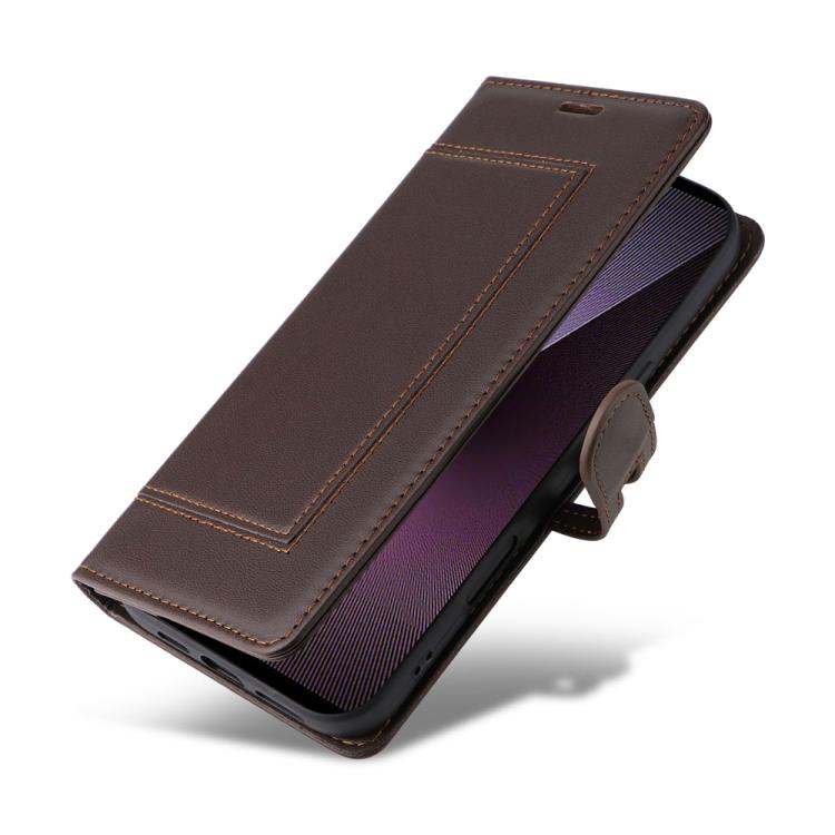 For Sony Xperia 1 VII Stitched Magnetic Buckle Leather Phone Case