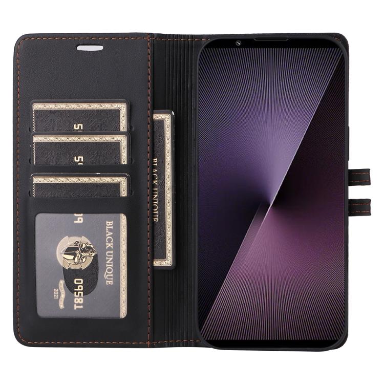 For Sony Xperia 1 VII Stitched Magnetic Buckle Leather Phone Case