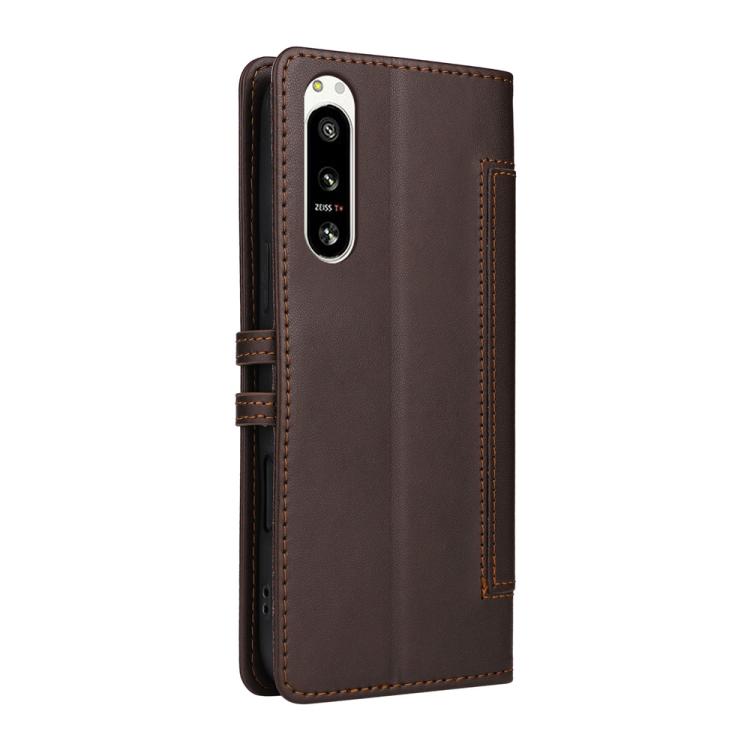 For Sony Xperia 5 IV Stitched Magnetic Buckle Leather Phone Case