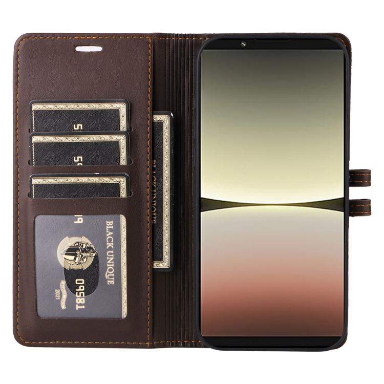 For Sony Xperia 5 IV Stitched Magnetic Buckle Leather Phone Case