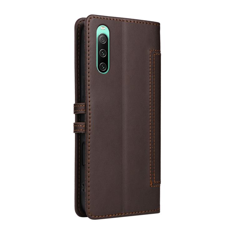 For Sony Xperia 10 IV Stitched Magnetic Buckle Leather Phone Case