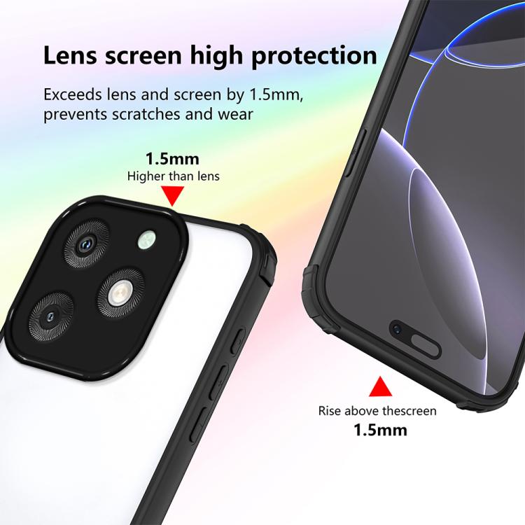 For itel A50 Four Corners Shield Shockproof TPU Hybrid PC Phone Case