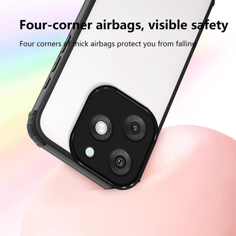 For itel A50 Four Corners Shield Shockproof TPU Hybrid PC Phone Case