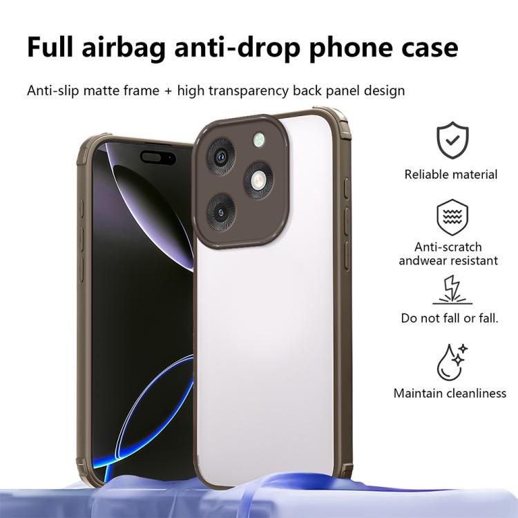 For itel A50 Four Corners Shield Shockproof TPU Hybrid PC Phone Case