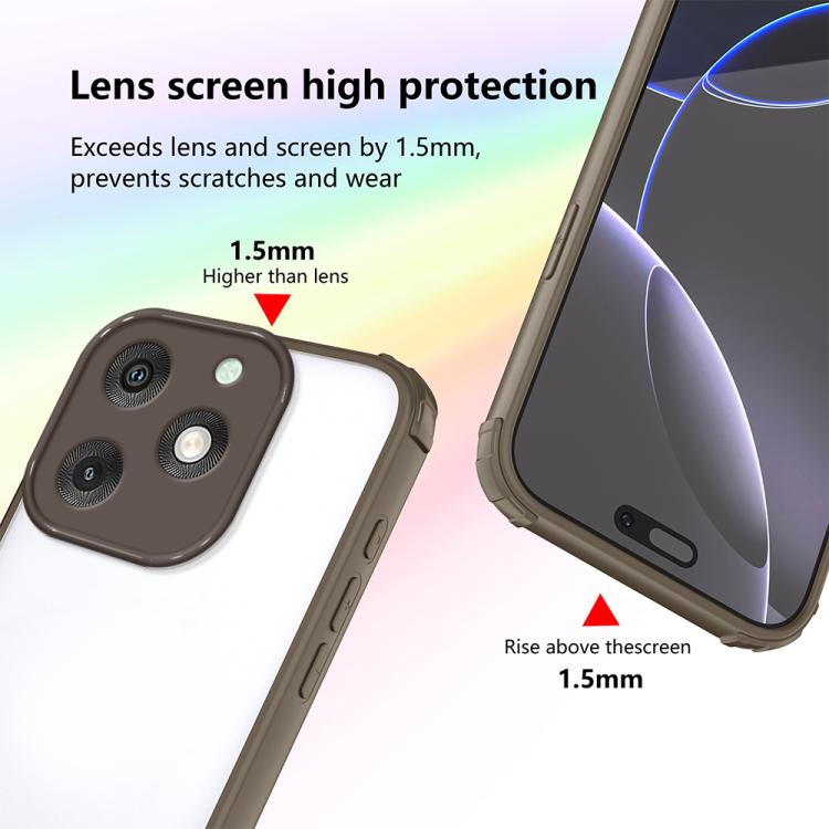 For itel A50 Four Corners Shield Shockproof TPU Hybrid PC Phone Case