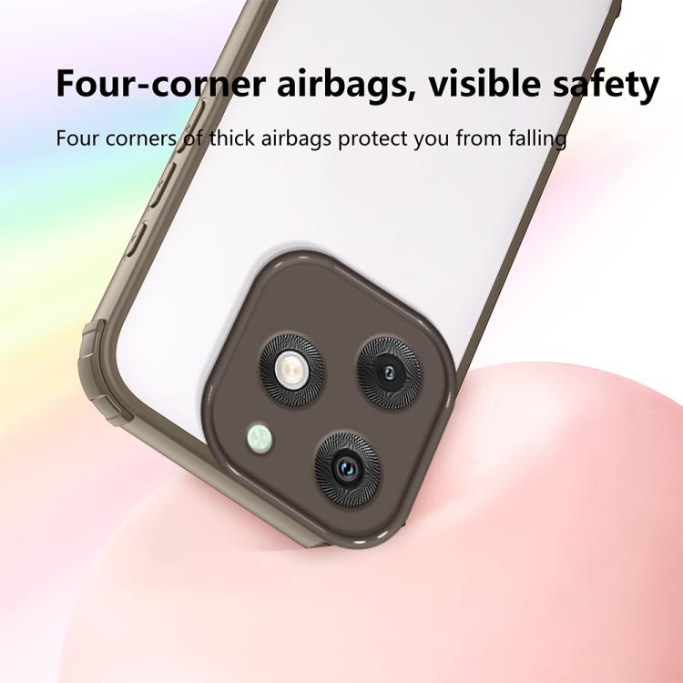 For itel A50 Four Corners Shield Shockproof TPU Hybrid PC Phone Case