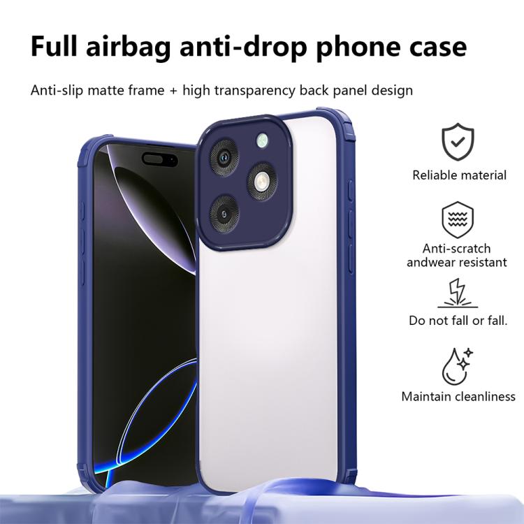 For itel A50 Four Corners Shield Shockproof TPU Hybrid PC Phone Case
