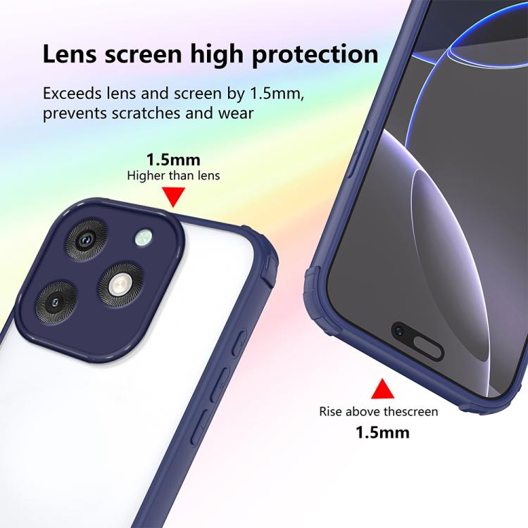 For itel A50 Four Corners Shield Shockproof TPU Hybrid PC Phone Case