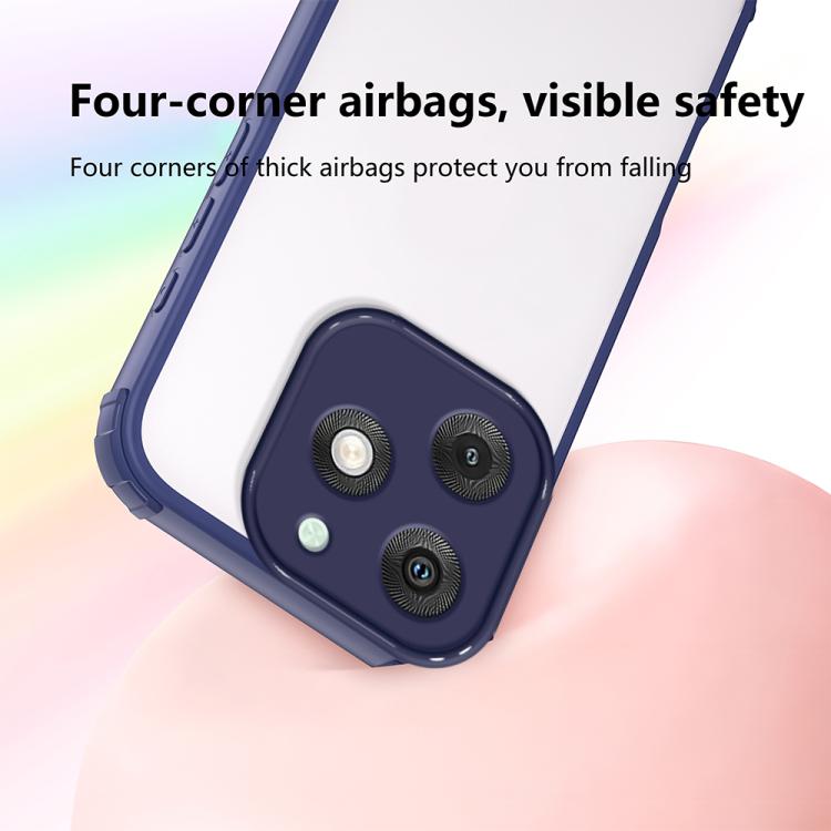 For itel A50 Four Corners Shield Shockproof TPU Hybrid PC Phone Case