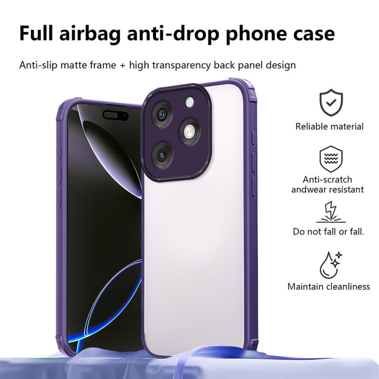 For itel A50 Four Corners Shield Shockproof TPU Hybrid PC Phone Case