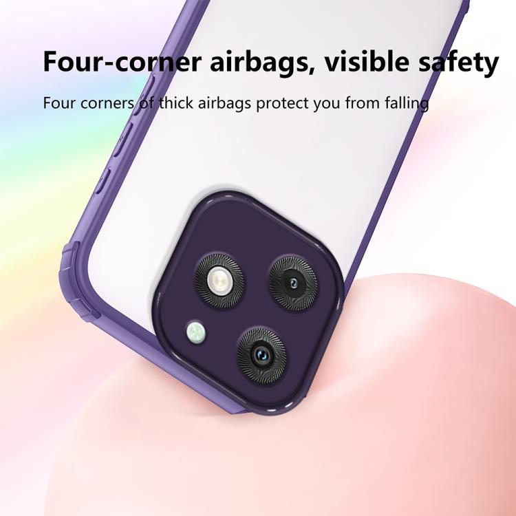 For itel A50 Four Corners Shield Shockproof TPU Hybrid PC Phone Case