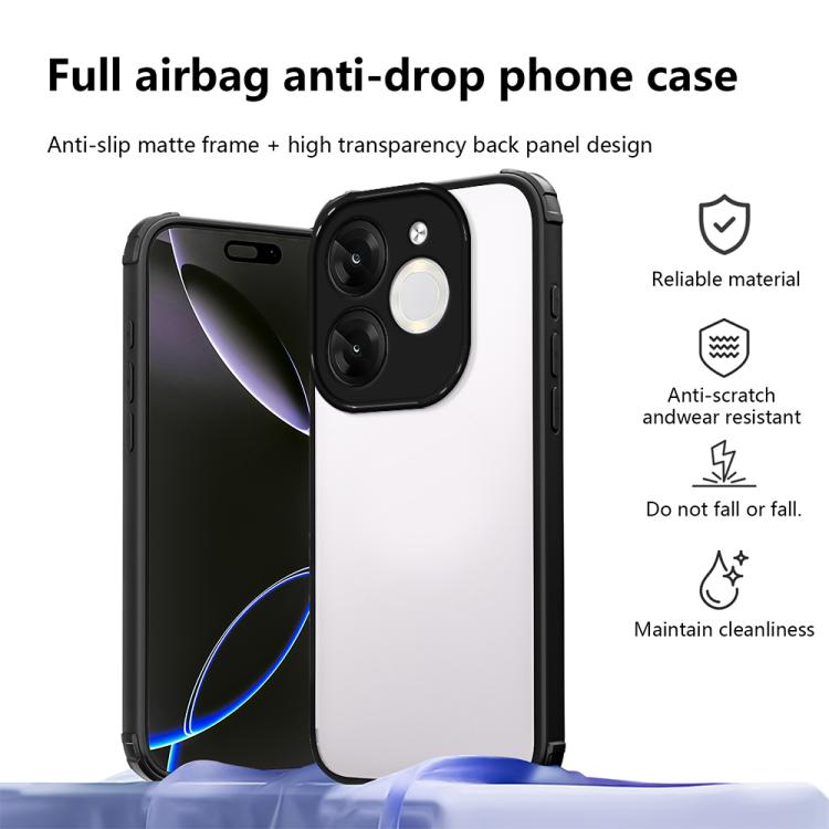 For itel A80 Four Corners Shield Shockproof TPU Hybrid PC Phone Case