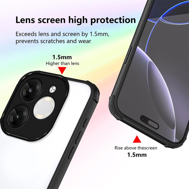 For itel A80 Four Corners Shield Shockproof TPU Hybrid PC Phone Case
