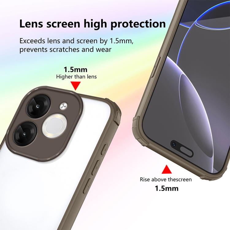 For itel A80 Four Corners Shield Shockproof TPU Hybrid PC Phone Case