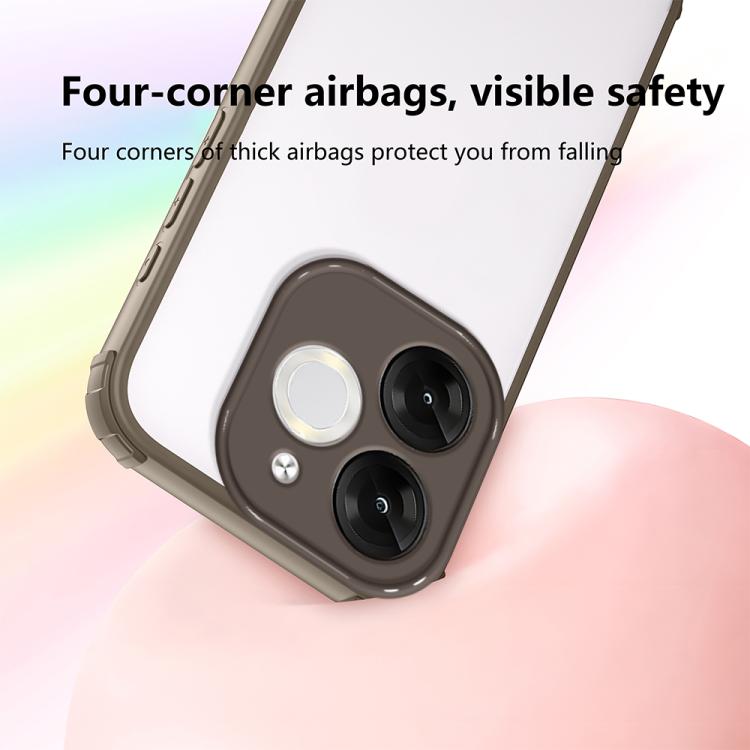 For itel A80 Four Corners Shield Shockproof TPU Hybrid PC Phone Case