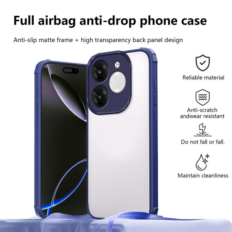 For itel A80 Four Corners Shield Shockproof TPU Hybrid PC Phone Case