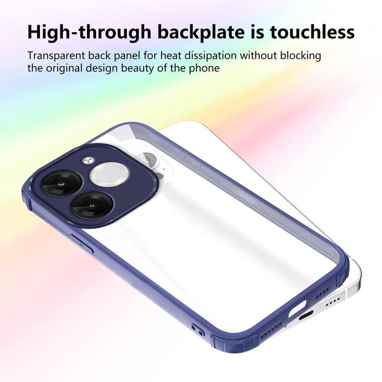 For itel A80 Four Corners Shield Shockproof TPU Hybrid PC Phone Case