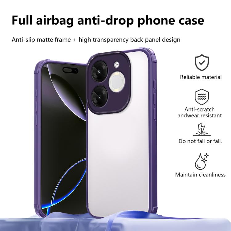 For itel A80 Four Corners Shield Shockproof TPU Hybrid PC Phone Case