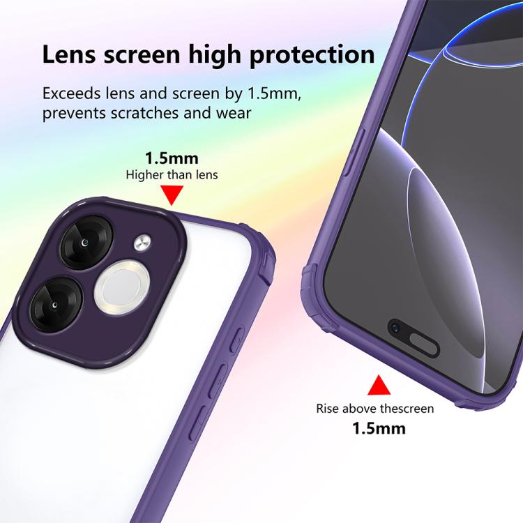 For itel A80 Four Corners Shield Shockproof TPU Hybrid PC Phone Case