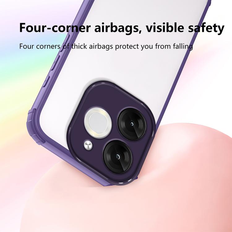 For itel A80 Four Corners Shield Shockproof TPU Hybrid PC Phone Case