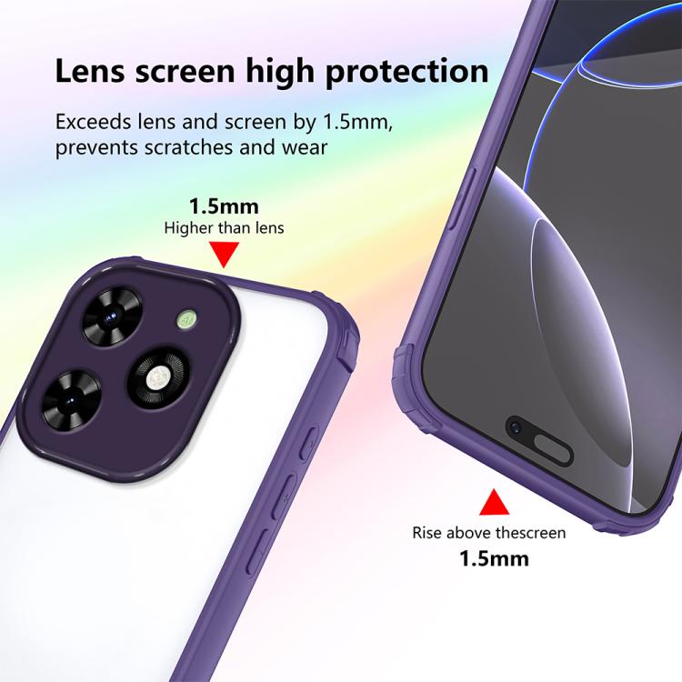 For Tecno Spark Go 2024 Four Corners Shield Shockproof TPU Hybrid PC Phone Case