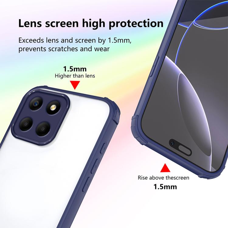 For Honor X6 / X6s Four Corners Shield Shockproof TPU Hybrid PC Phone Case