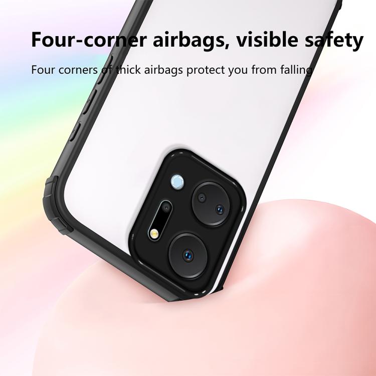 For Honor X7a Four Corners Shield Shockproof TPU Hybrid PC Phone Case