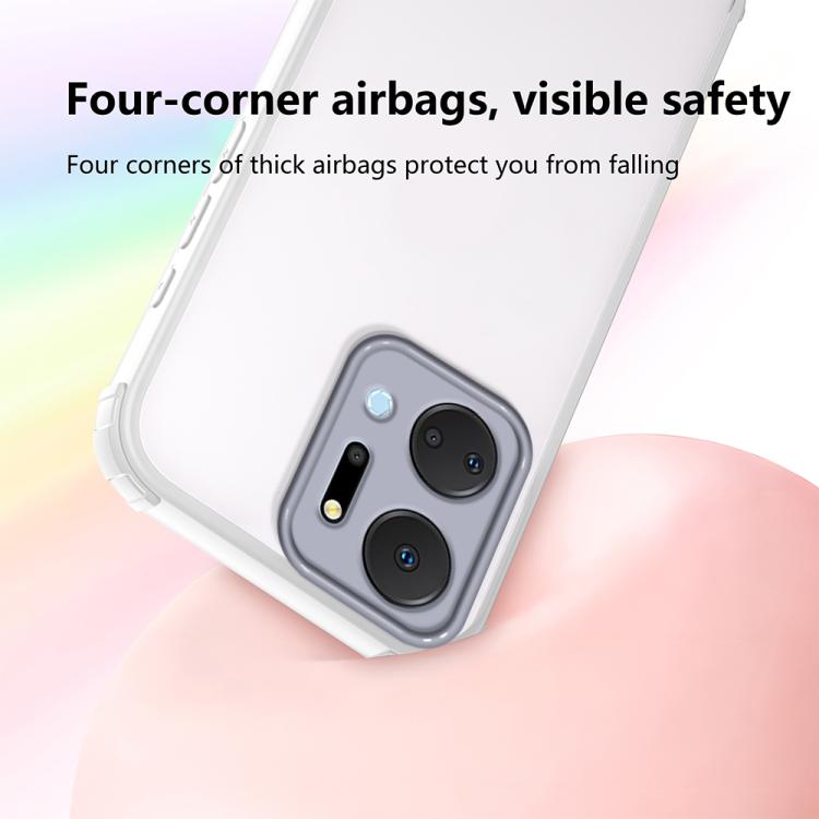 For Honor X7a Four Corners Shield Shockproof TPU Hybrid PC Phone Case