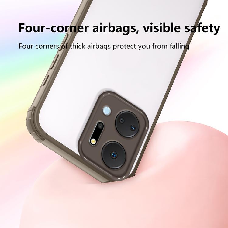 For Honor X7a Four Corners Shield Shockproof TPU Hybrid PC Phone Case
