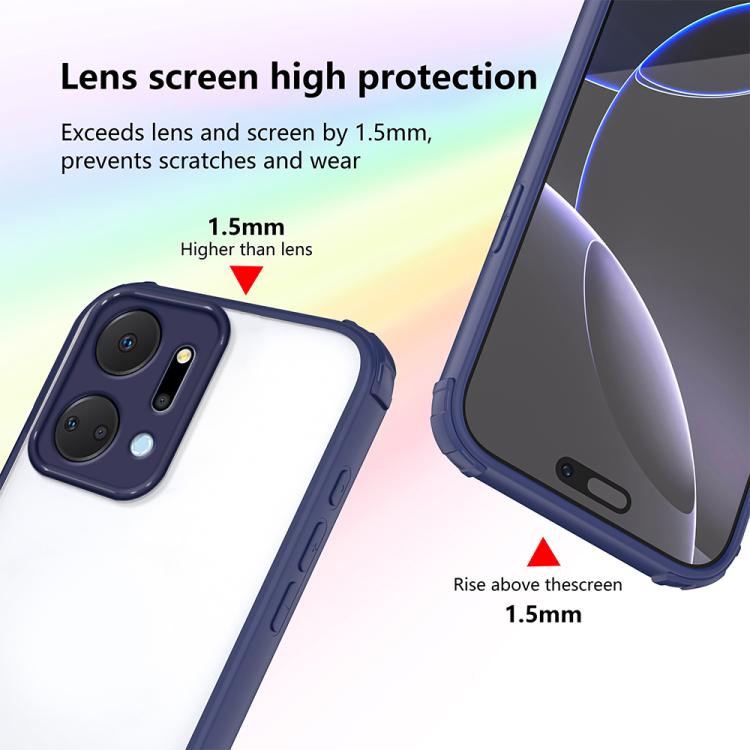 For Honor X7a Four Corners Shield Shockproof TPU Hybrid PC Phone Case