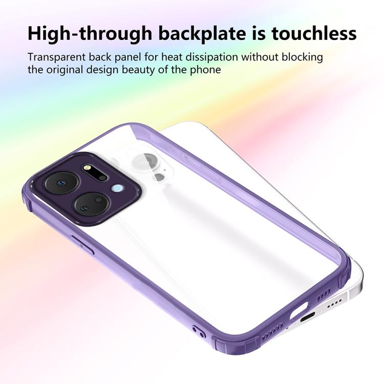 For Honor X7a Four Corners Shield Shockproof TPU Hybrid PC Phone Case