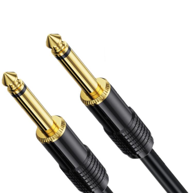 Mono Male to Male 6.35mm Mixer Audio Cable, Length:1m - Black