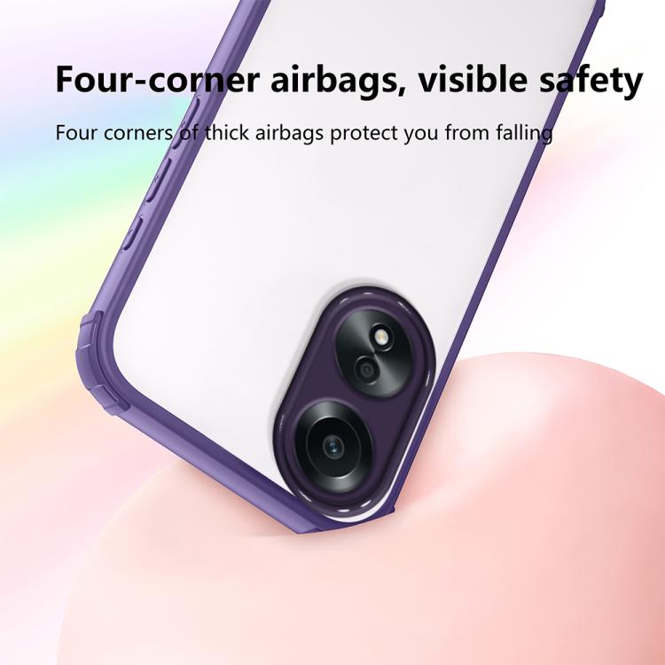 For OPPO A58 4G Four Corners Shield Shockproof TPU Hybrid PC Phone Case