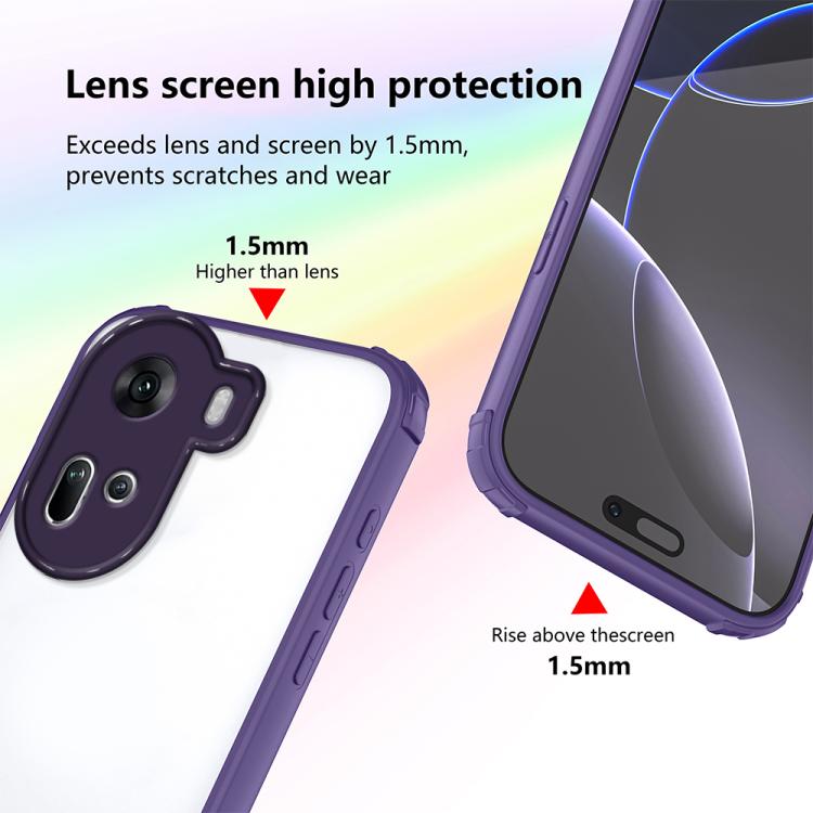 For OPPO Reno11 Global Four Corners Shield Shockproof TPU Hybrid PC Phone Case