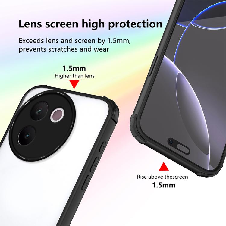 For vivo V30e Four Corners Shield Shockproof TPU Hybrid PC Phone Case