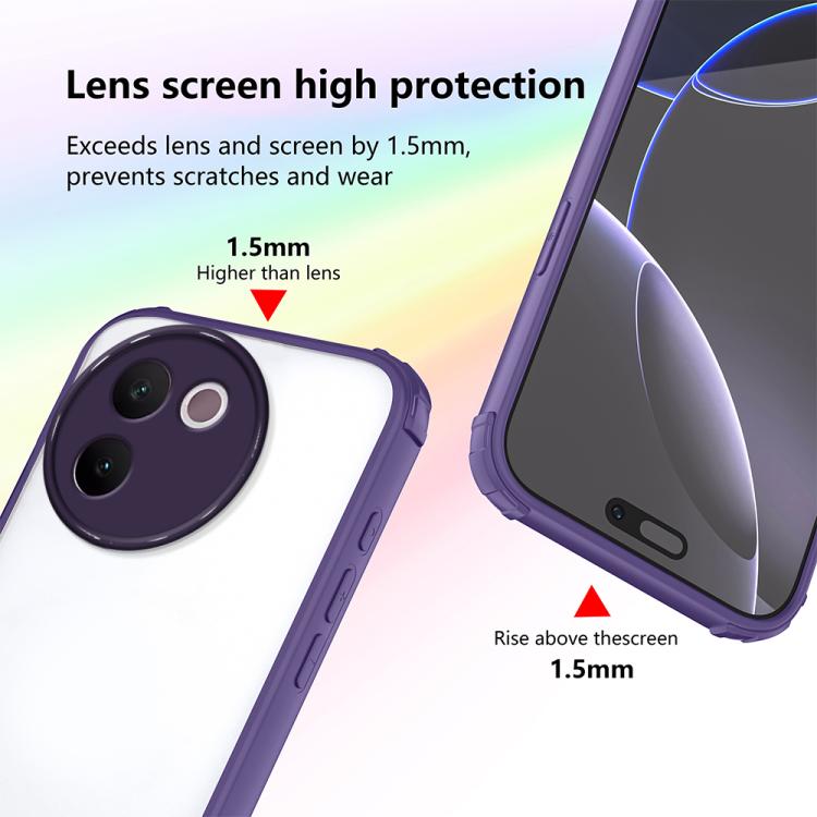 For vivo V30e Four Corners Shield Shockproof TPU Hybrid PC Phone Case