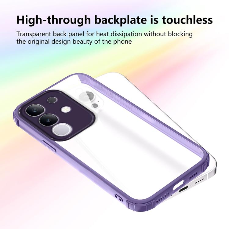 For vivo Y29 4G / T4x 5G Four Corners Shield Shockproof TPU Hybrid PC Phone Case