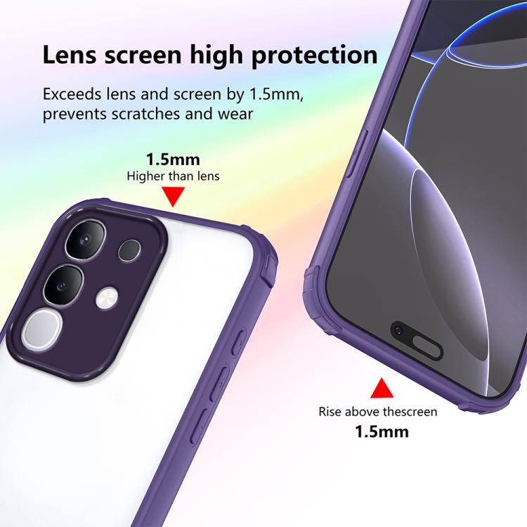 For vivo Y29 4G / T4x 5G Four Corners Shield Shockproof TPU Hybrid PC Phone Case