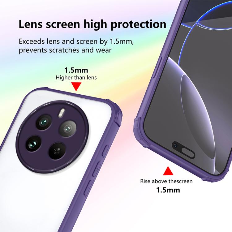 For Realme 12 Pro+ / 12 Pro Four Corners Shield Shockproof TPU Hybrid PC Phone Case